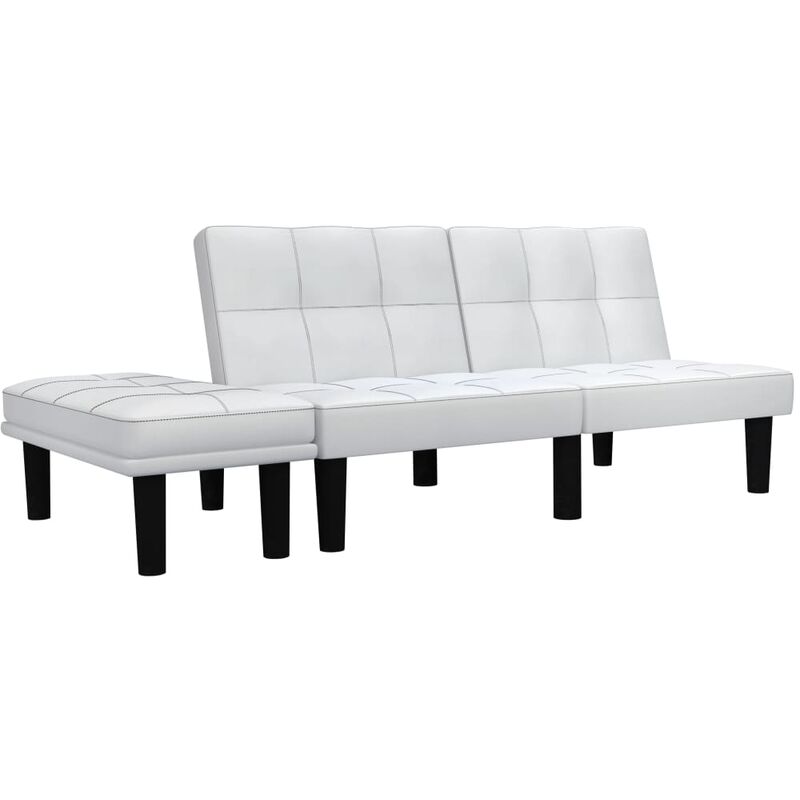 

Sofa de 2 plazas de cuero sintetico blanco