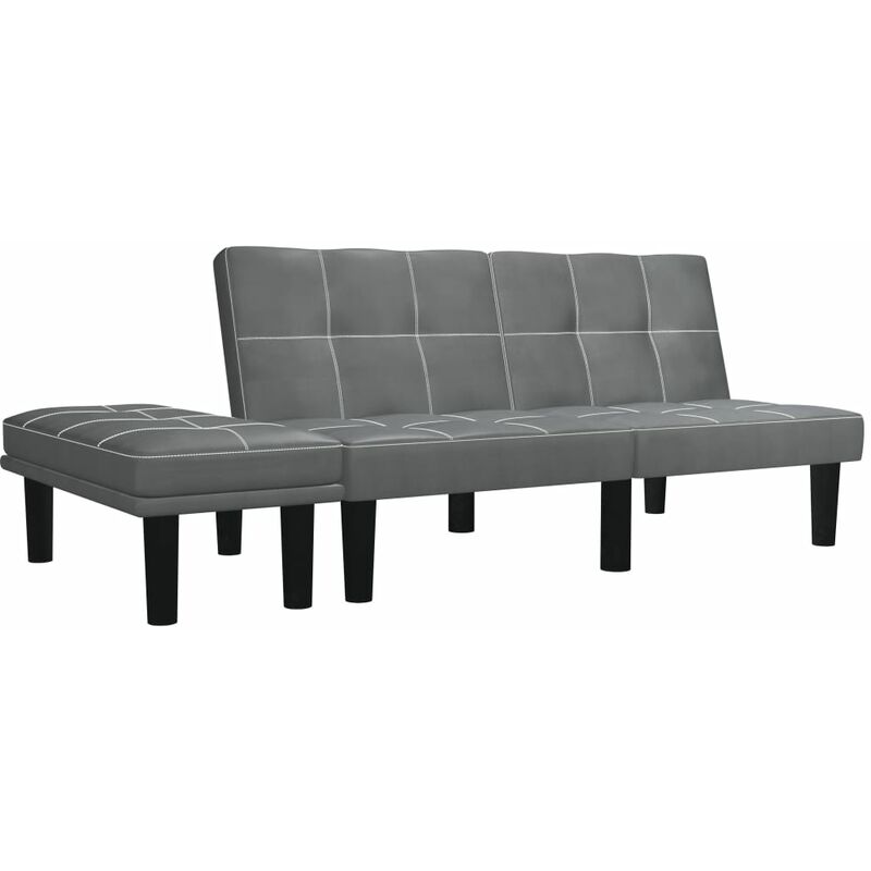 

Sofa de 2 plazas de cuero sintetico gris