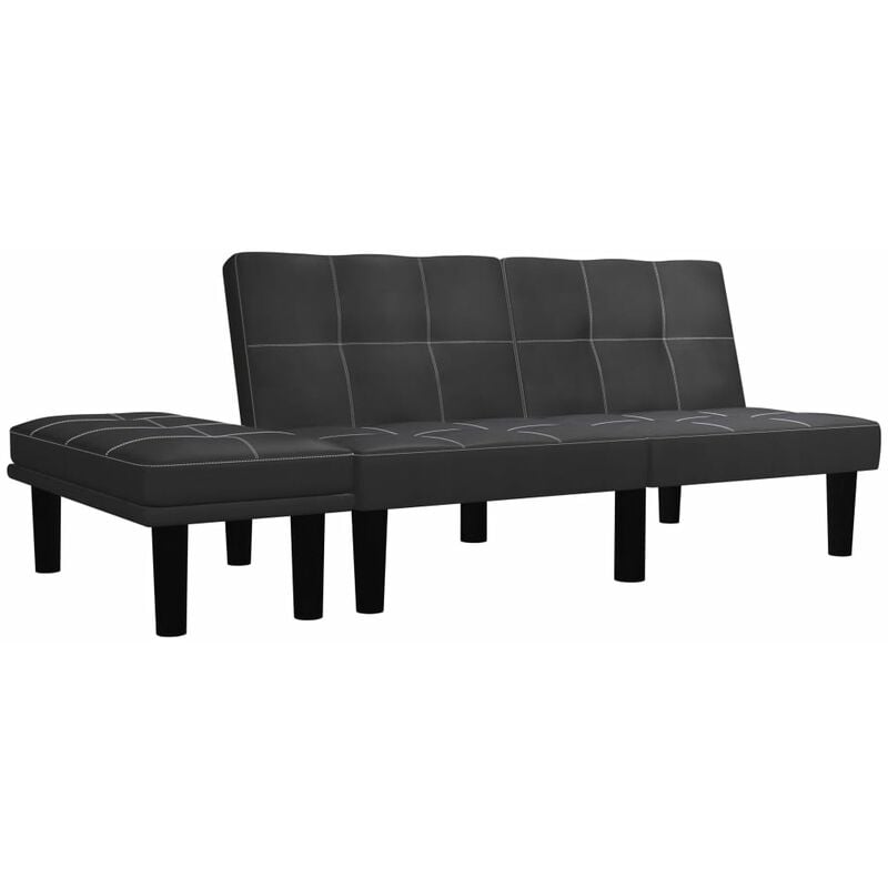

Sofa de 2 plazas de cuero sintetico negro