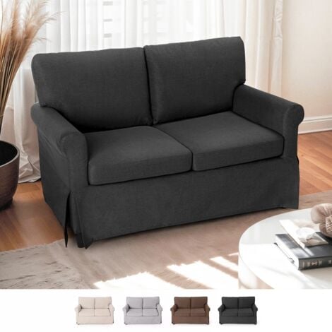 Sofá de 2 plazas de diseño clásico moderno para salones y salas de estar en tejido Epoque - Gris