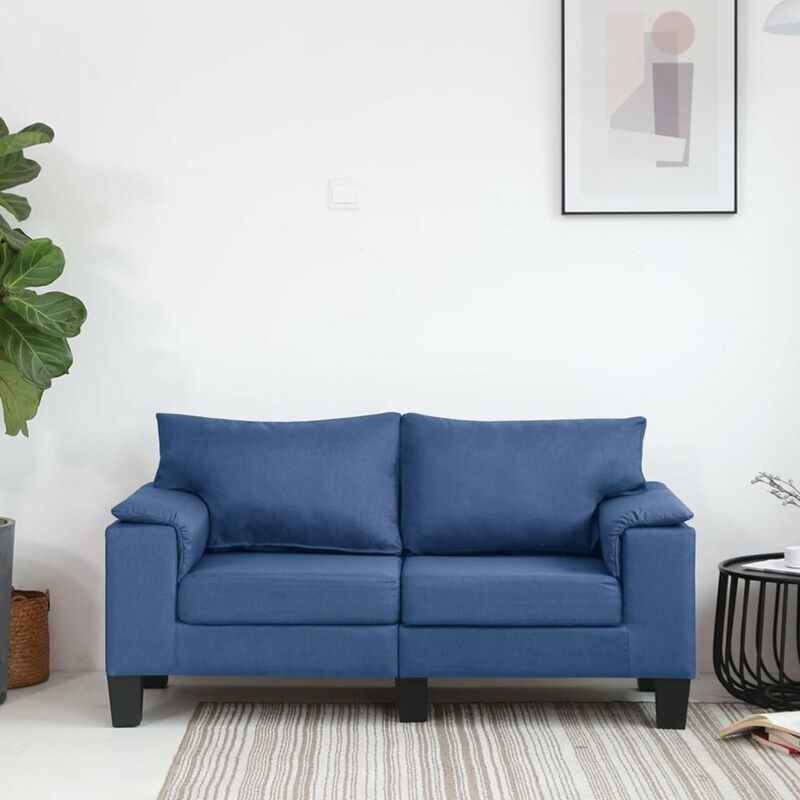 

Sofa de 2 plazas de tela azul