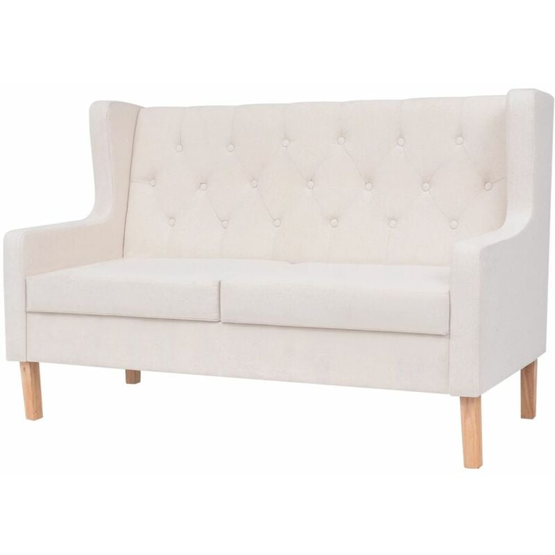 

Sofa de 2 plazas de tela color blanco crema