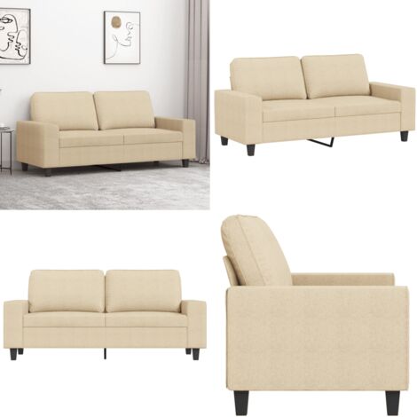 Sofá de 2 plazas de tela color crema 140 cm - Sofá de tela - Sofá de crema