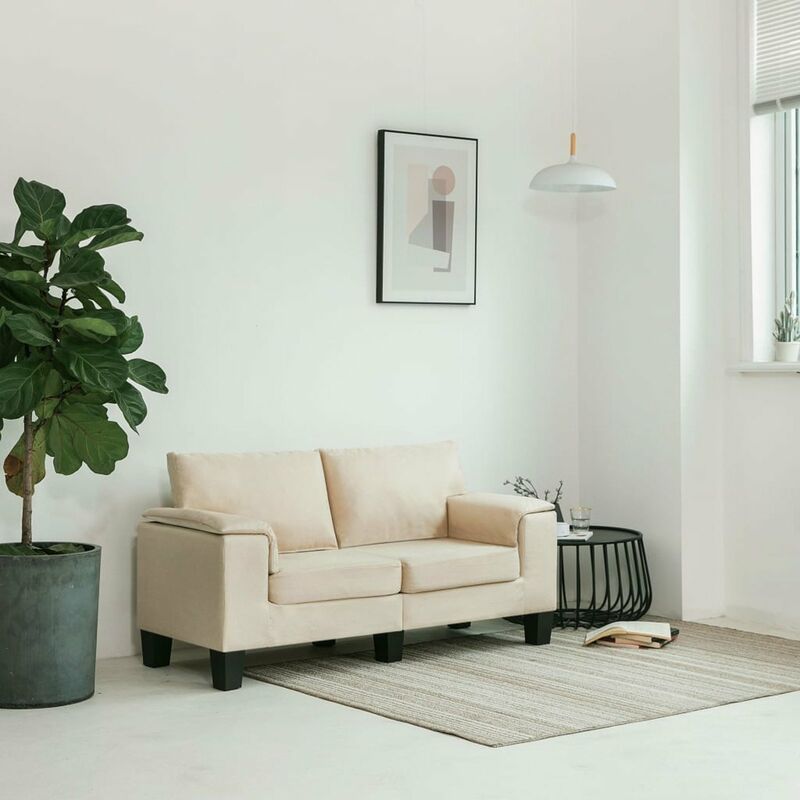 

Sofa de 2 plazas de tela color crema