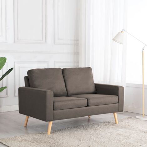 Sofá de 2 plazas de tela color gris taupe vidaXL