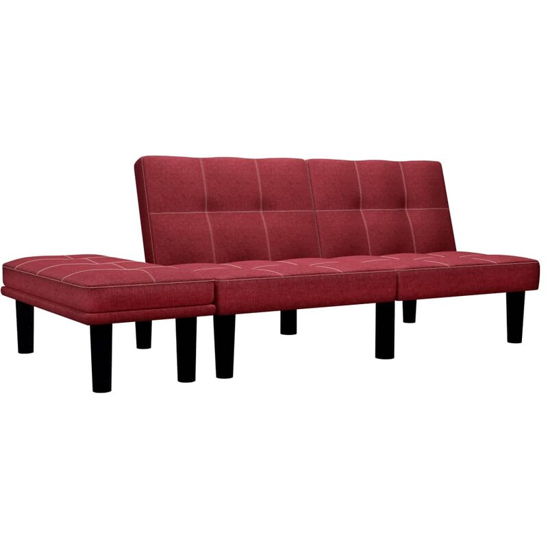 

Happyshopping - Sofa de 2 plazas de tela color vino tinto