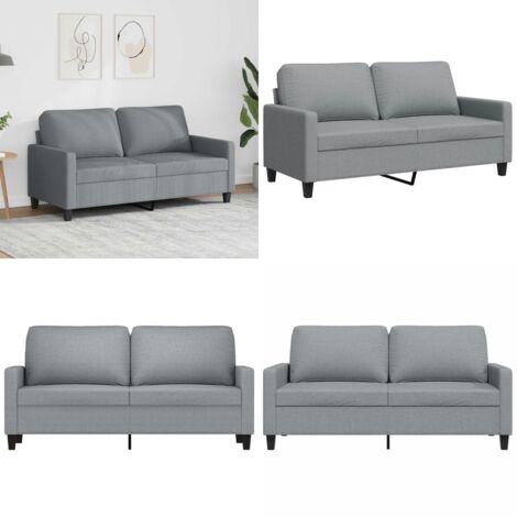 Sofá de 2 plazas de tela gris claro 140 cm - Sofá gris claro - Sofá de tela