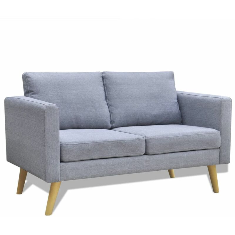 

Sofa de 2 plazas de tela gris claro