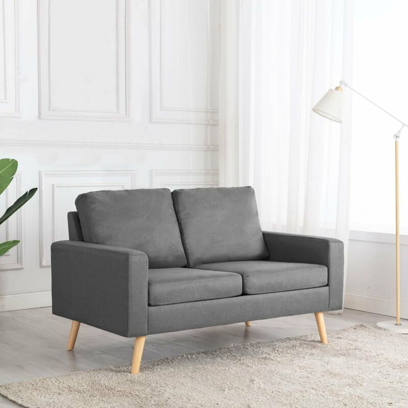 

Sofa de 2 plazas de tela gris claro