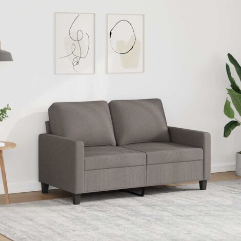 Sofá de 2 plazas de tela gris taupé 120 cm