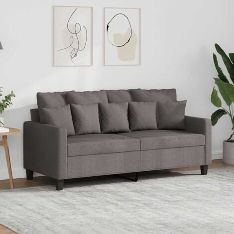 Sofá de 2 plazas de tela gris taupé 140 cm