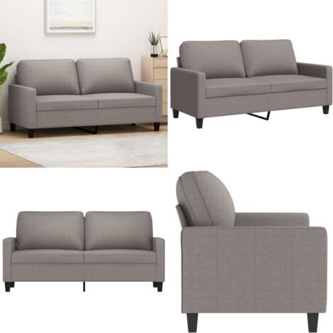 Sofá de 2 plazas de tela gris taupé 140 cm - Sofá gris - Sofá de tela