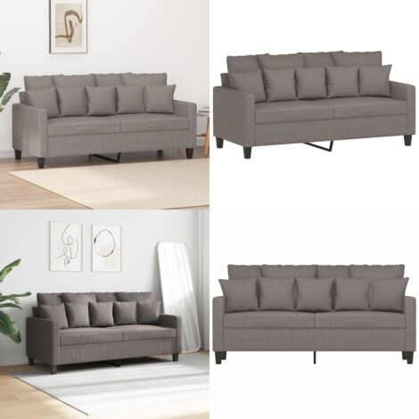 Sofá de 2 plazas de tela gris taupé 140 cm - Sofá gris - Sofá de tela