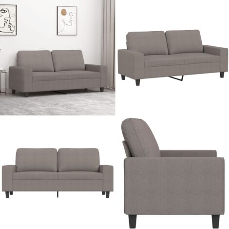 Sofá de 2 plazas de tela gris taupé 140 cm - Sofá gris - Sofá de tela