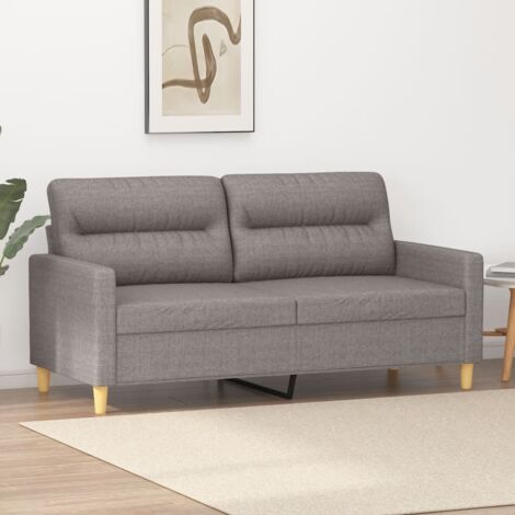 Sofá de 2 plazas de tela gris taupé 140 cm vidaXL
