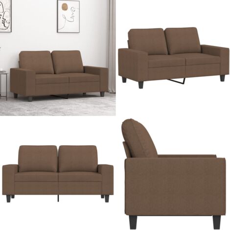 Sofá de 2 plazas de tela marrón 120 cm - Sofá de tela - Sofá marrón