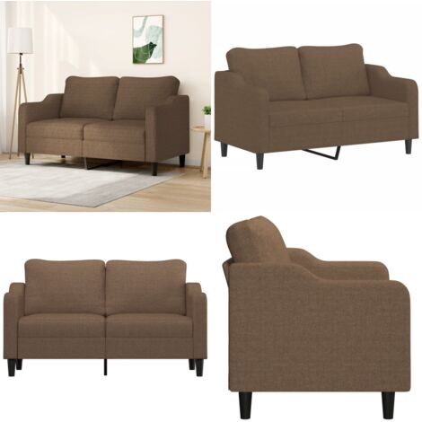 Sofá de 2 plazas de tela marrón 140 cm - Sofá de tela - Sofá marrón