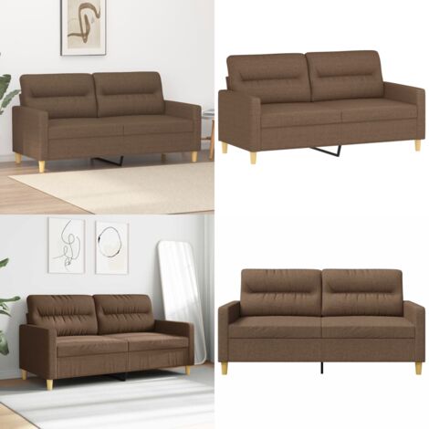 Sofá de 2 plazas de tela marrón 140 cm - Sofá de tela - Sofá marrón