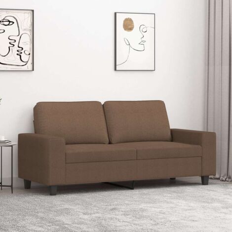 Sofá de 2 plazas de tela marrón 140 cm vidaXL