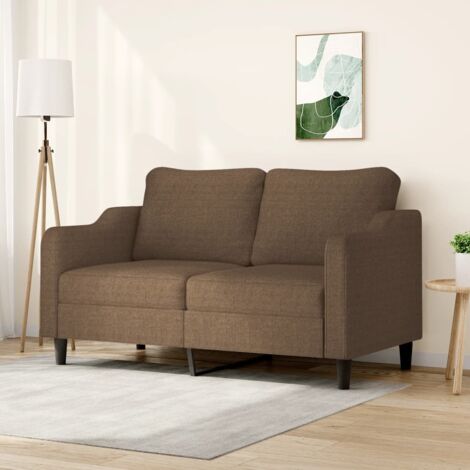 Sofá de 2 plazas de tela marrón 140 cm vidaXL