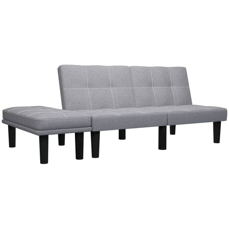 

Sofá de 2 Plazas de Tela Gris Claro - Gris - Vidaxl