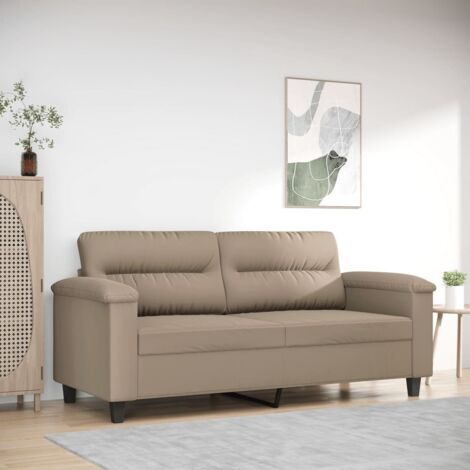 Sofá de 2 plazas de tela microfibra gris taupe 140 cm vidaXL