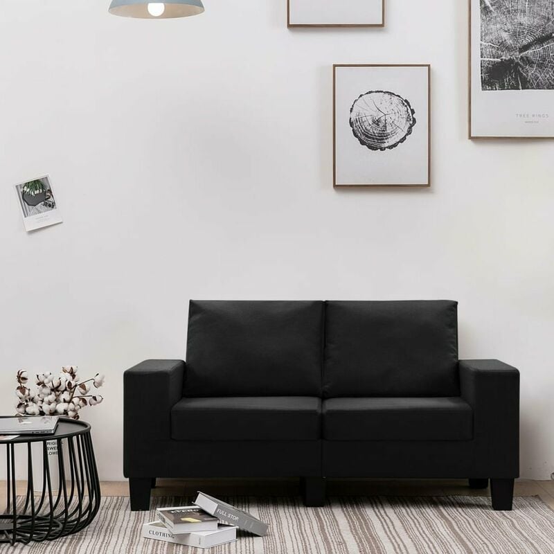 

Sofa de 2 plazas de tela negro