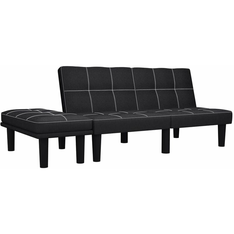 

Happyshopping - Sofa de 2 plazas de tela negro