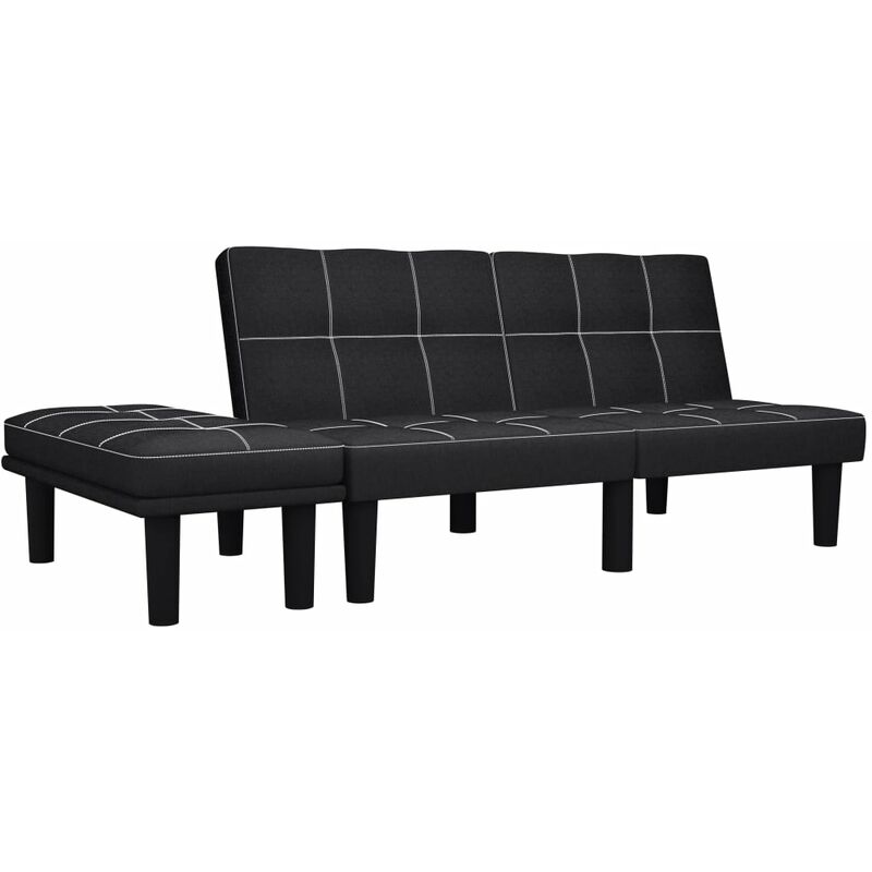 

Sofá de 2 plazas de tela negro