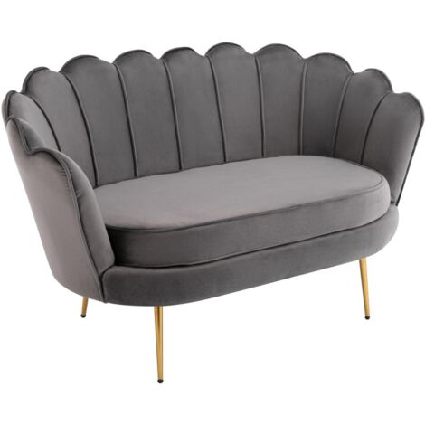 Sofá de 2 plazas de terciopelo antracita DANDELION de Pascal Morabito