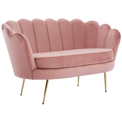 Sofá de 2 plazas de terciopelo rosa DANDELION de Pascal Morabito