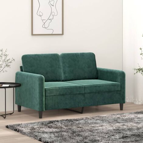 Sofá de 2 plazas de terciopelo verde oscuro 120 cm vidaXL