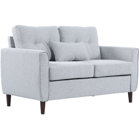 Sofá de 2 plazas sillón biplaza para salón con reposabrazos cojines y asiento acolchado funda de almohada lavable 140x78x83 cm