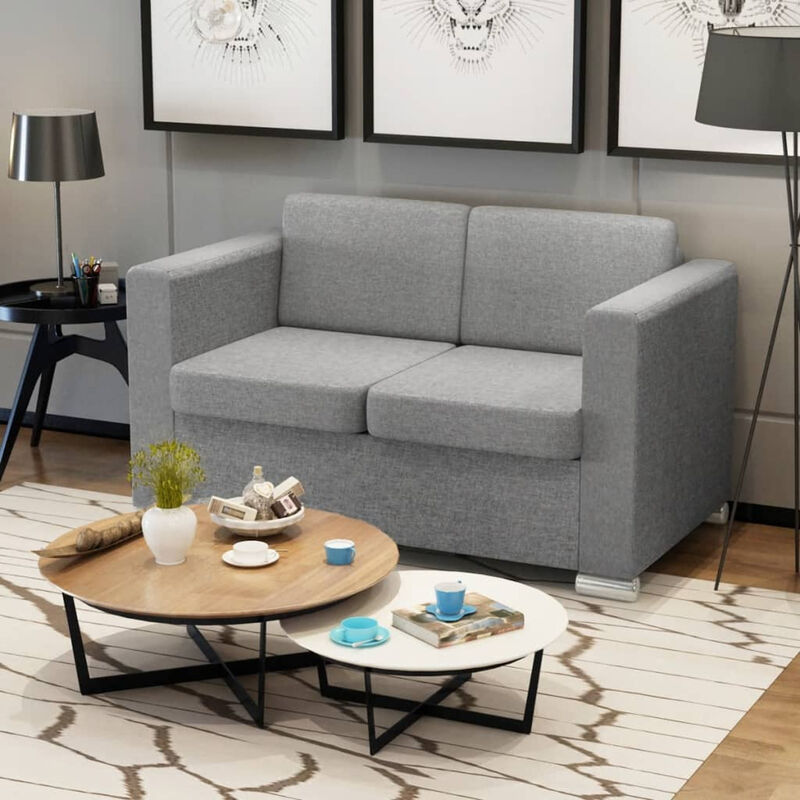 

Sofa de 2 plazas tela gris claro