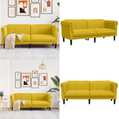 Sofá de 2 plazas terciopelo amarillo - Sofá terciopelo - Sofá amarillo