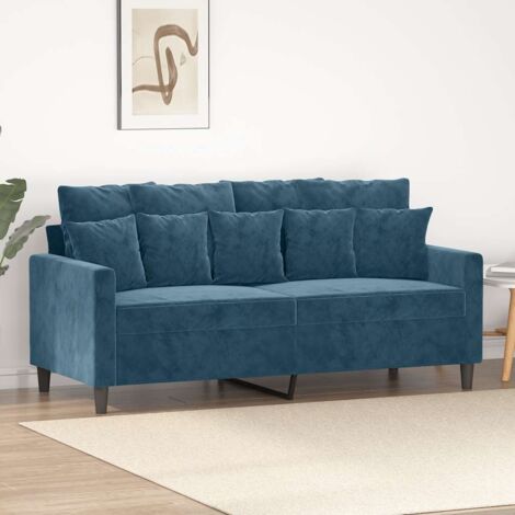 Sofá de 2 plazas terciopelo azul 140 cm