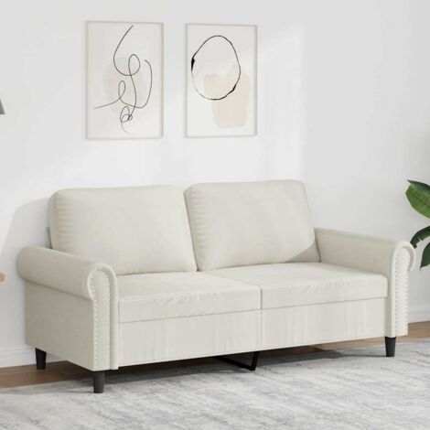 Sofá de 2 plazas terciopelo color crema 140 cm