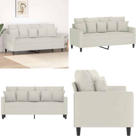 Sofá de 2 plazas terciopelo color crema 140 cm - Sofá terciopelo - Sofá crema