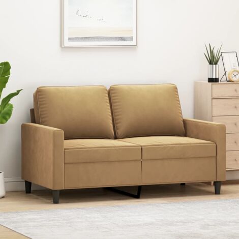 Sofá de 2 plazas terciopelo marrón 120 cm vidaXL