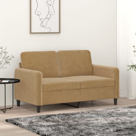 Sofá de 2 plazas terciopelo marrón 120 cm vidaXL