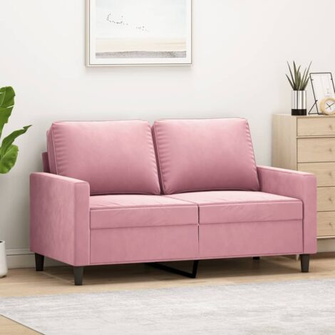 Sofá de 2 plazas terciopelo rosa 120 cm vidaXL