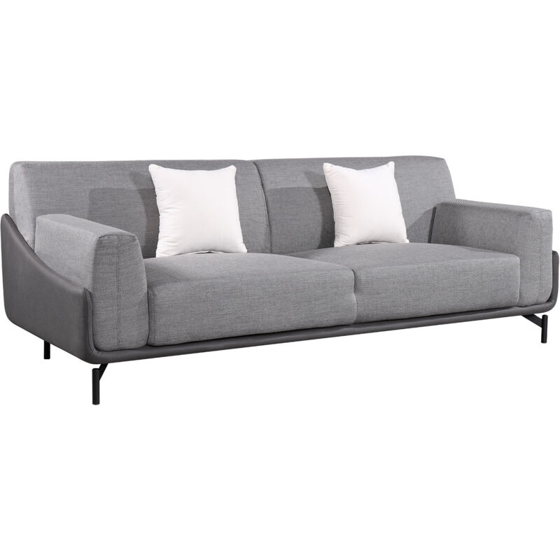 

Sofá de 3 Plazas Campania Pärumm 225x90x80 cm Gris con Cojines