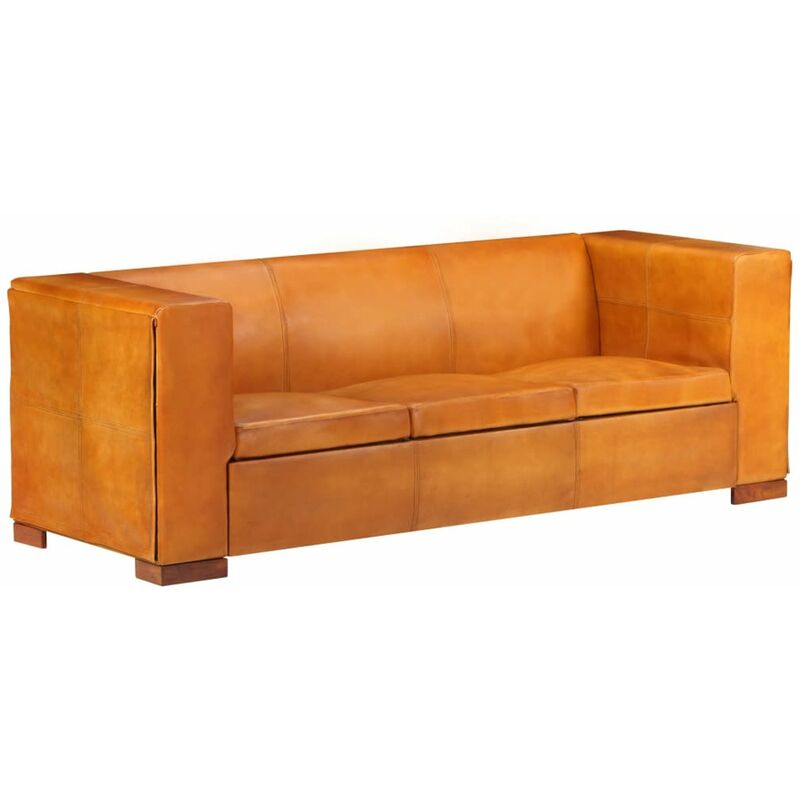 

Sofa de 3 plazas cuero autentico marron canela