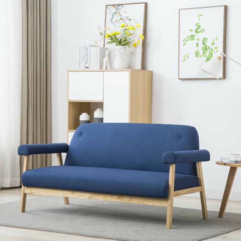 

Sofa de 3 plazas de tela azul