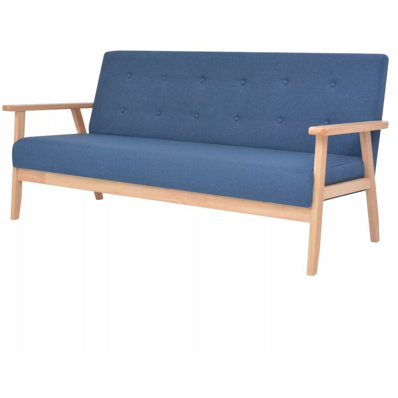 

Sofa de 3 plazas de tela azul