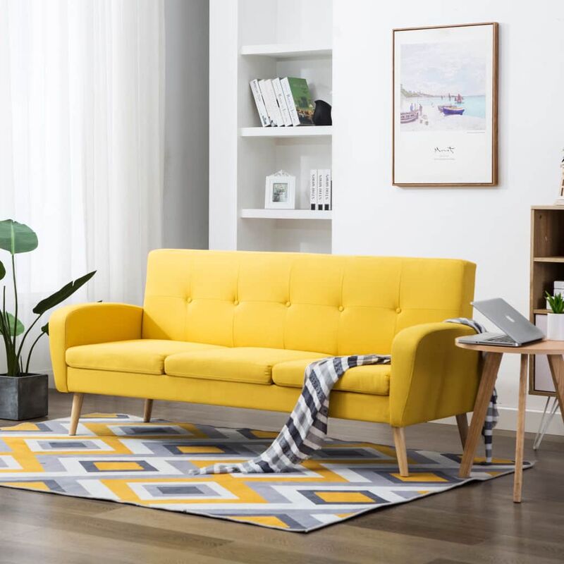 

Sofa de 3 plazas de tela color amarillo