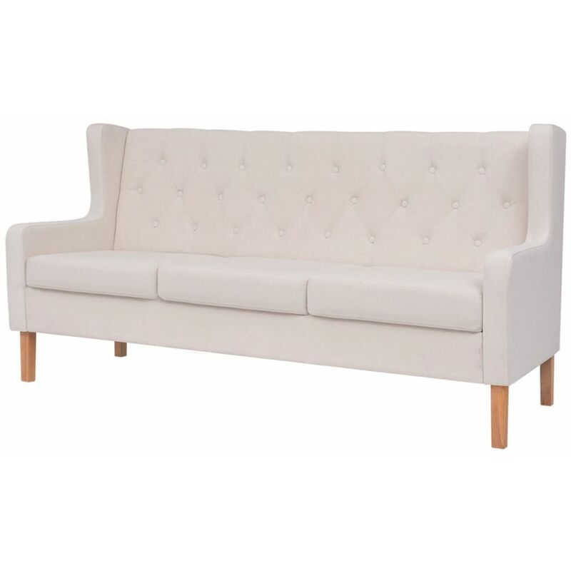 

Sofa de 3 plazas de tela color blanco crema