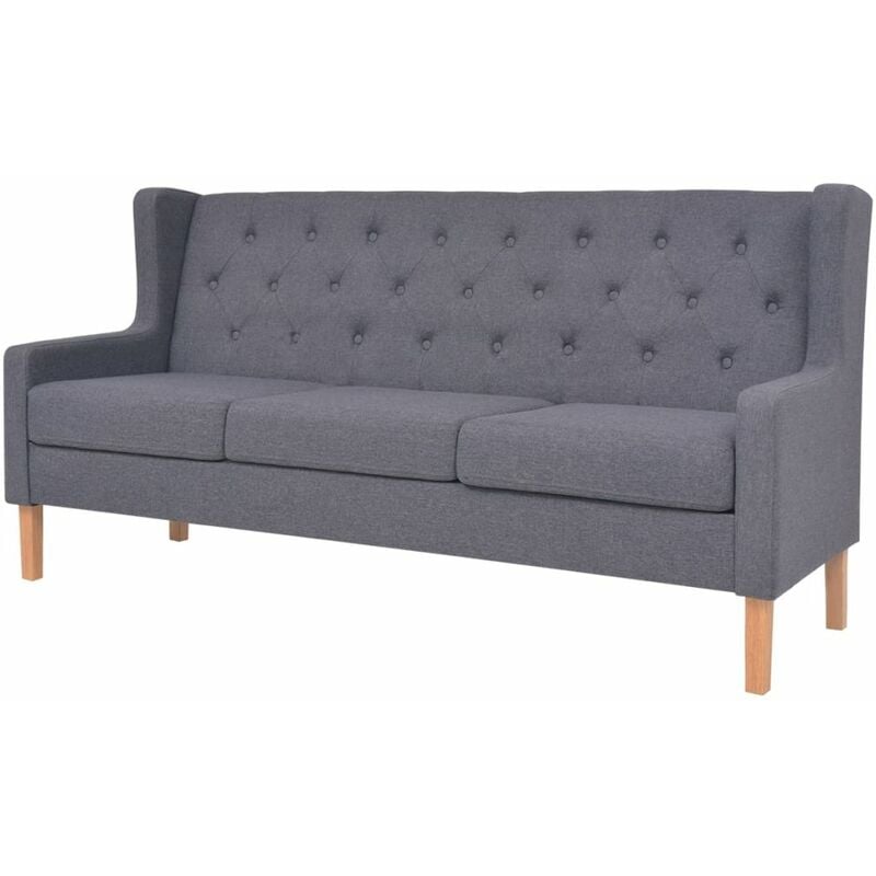 

Sofa de 3 plazas de tela gris