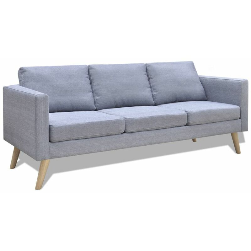 

Sofa de 3 plazas de tela gris claro