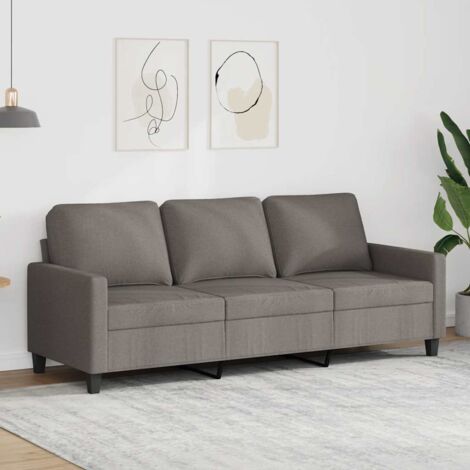 Sofá de 3 plazas de tela gris taupe 180 cm